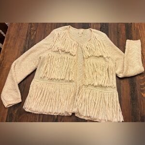Chico's Beige Fringe Women's Cardigan